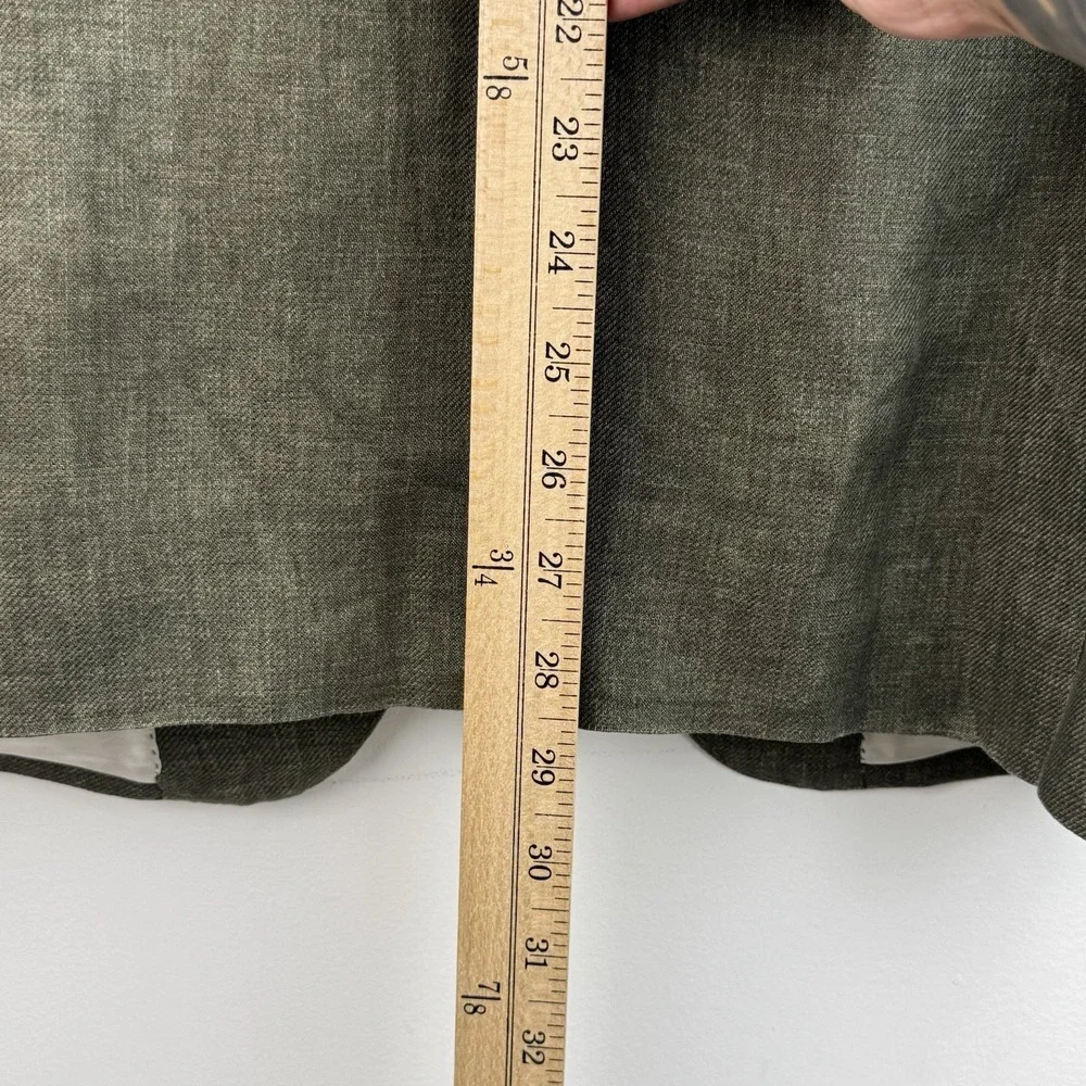 Suitsupply Havana Linen Suit Men's 36R Olive Green Slim 2 Piece Solbiati